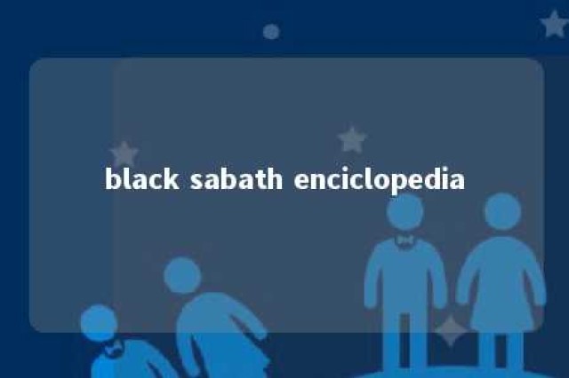 black sabath enciclopedia 