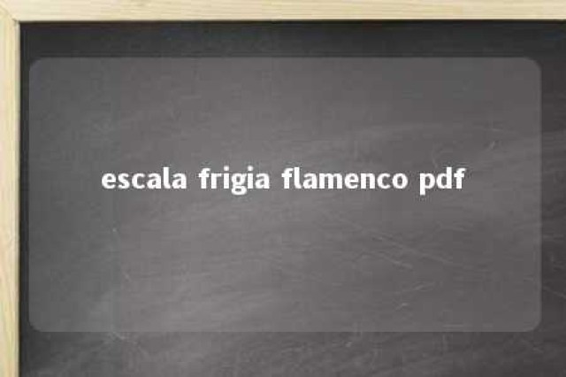 escala frigia flamenco pdf 